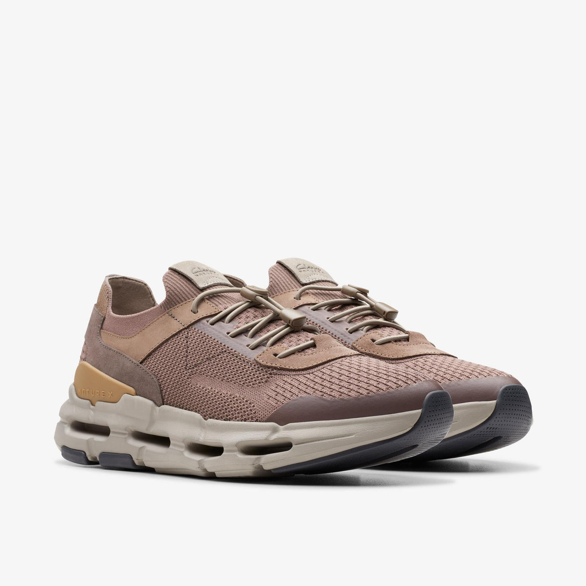 Clarks Nxe Knit Men's Pebble Combination Textile 26176165 — sole view