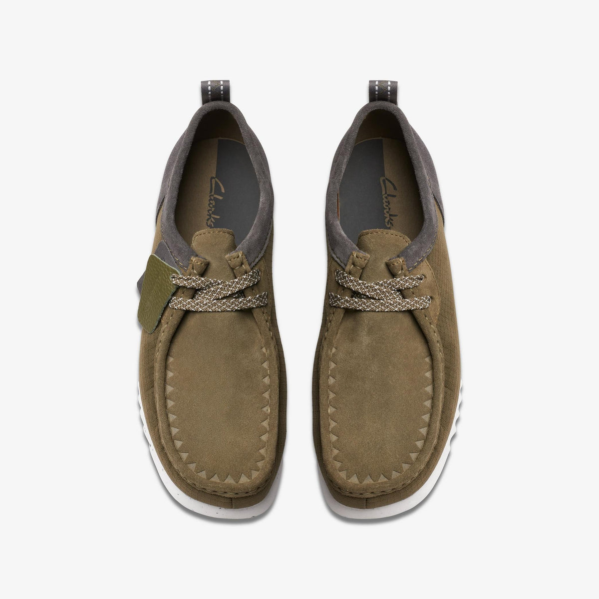 Clarks Originals Wallabee Men's Olive Combi 26176226 — top view