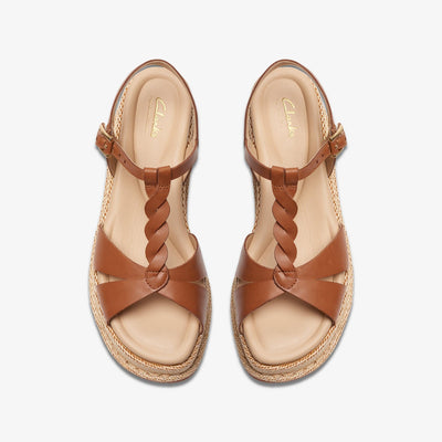 Clarks Kimmei Twist Women's Tan Leather 26176394 — top view