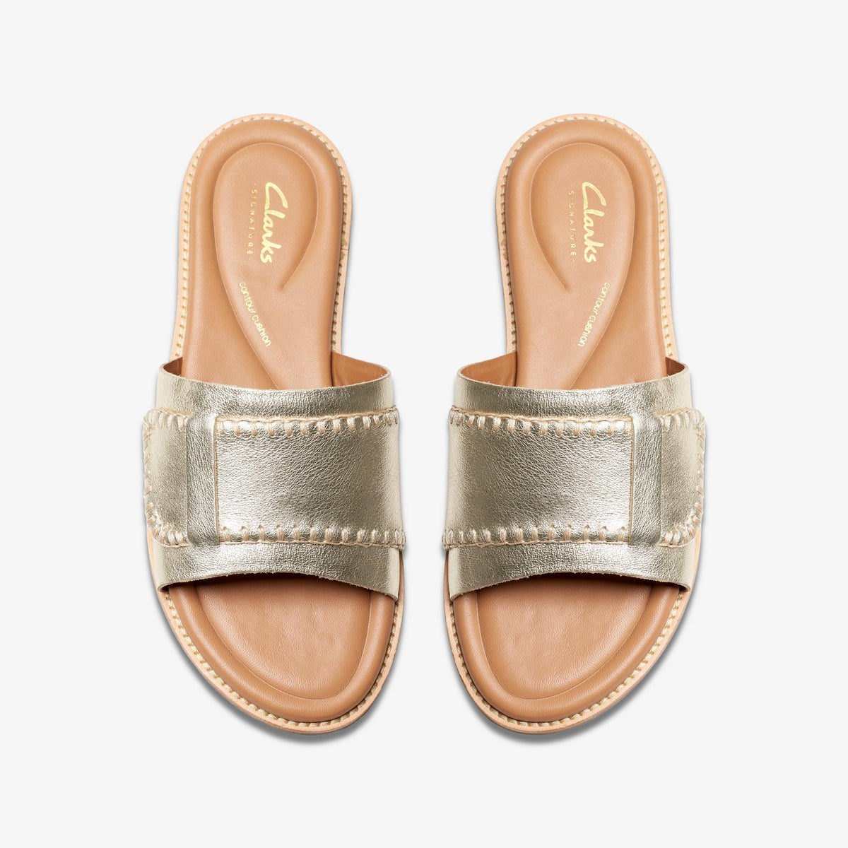 Clarks Maritime Mule Women's Champagne Leather 26176400 — top view