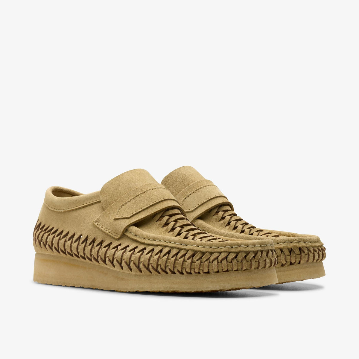 Clarks Originals Wallabee Loafer Weave Men's Maple Suede 26176534 — sole view