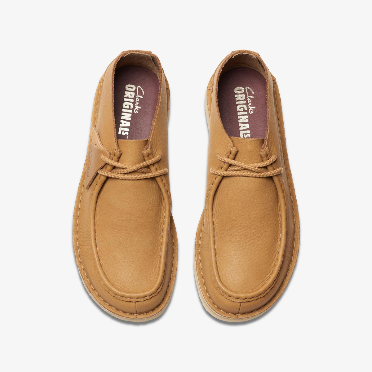 Clarks Originals Desert Nomad Men's Mid Tan Lea 26176543 — top view