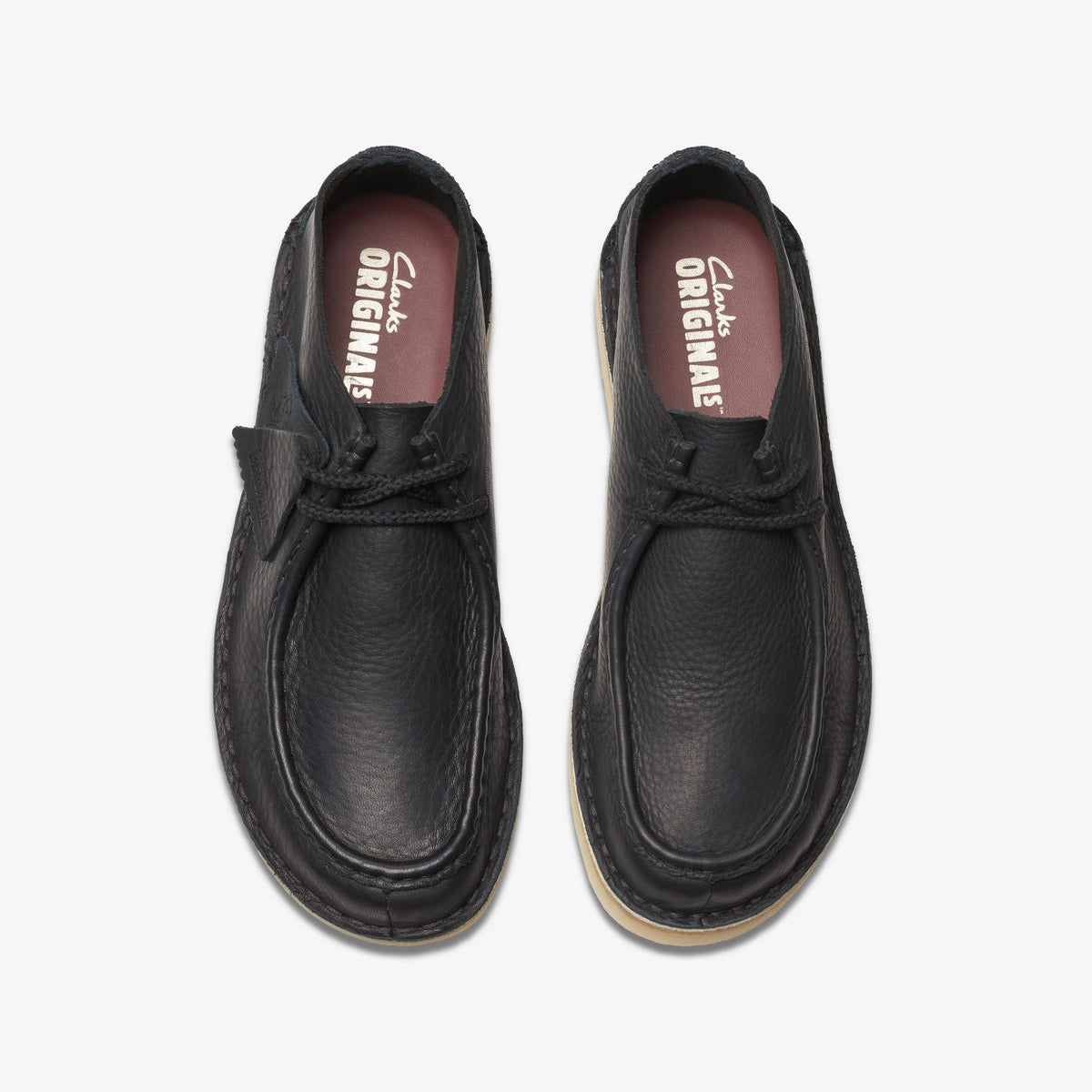 Clarks Originals Desert Men's Black Leather 26176545 — top view