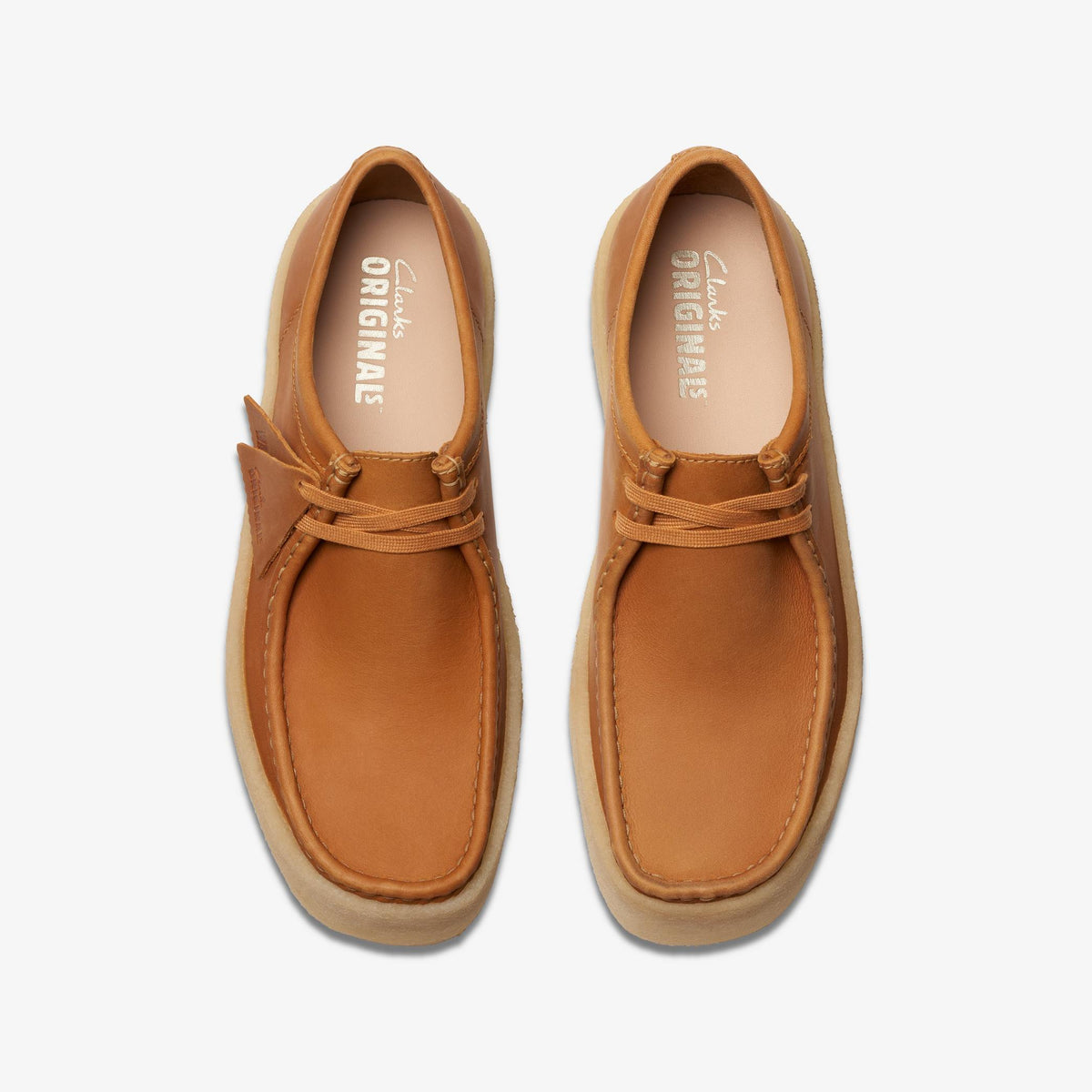 Clarks Originals Wallabee Cup Men's Mid Tan Leather 26176548 — top view
