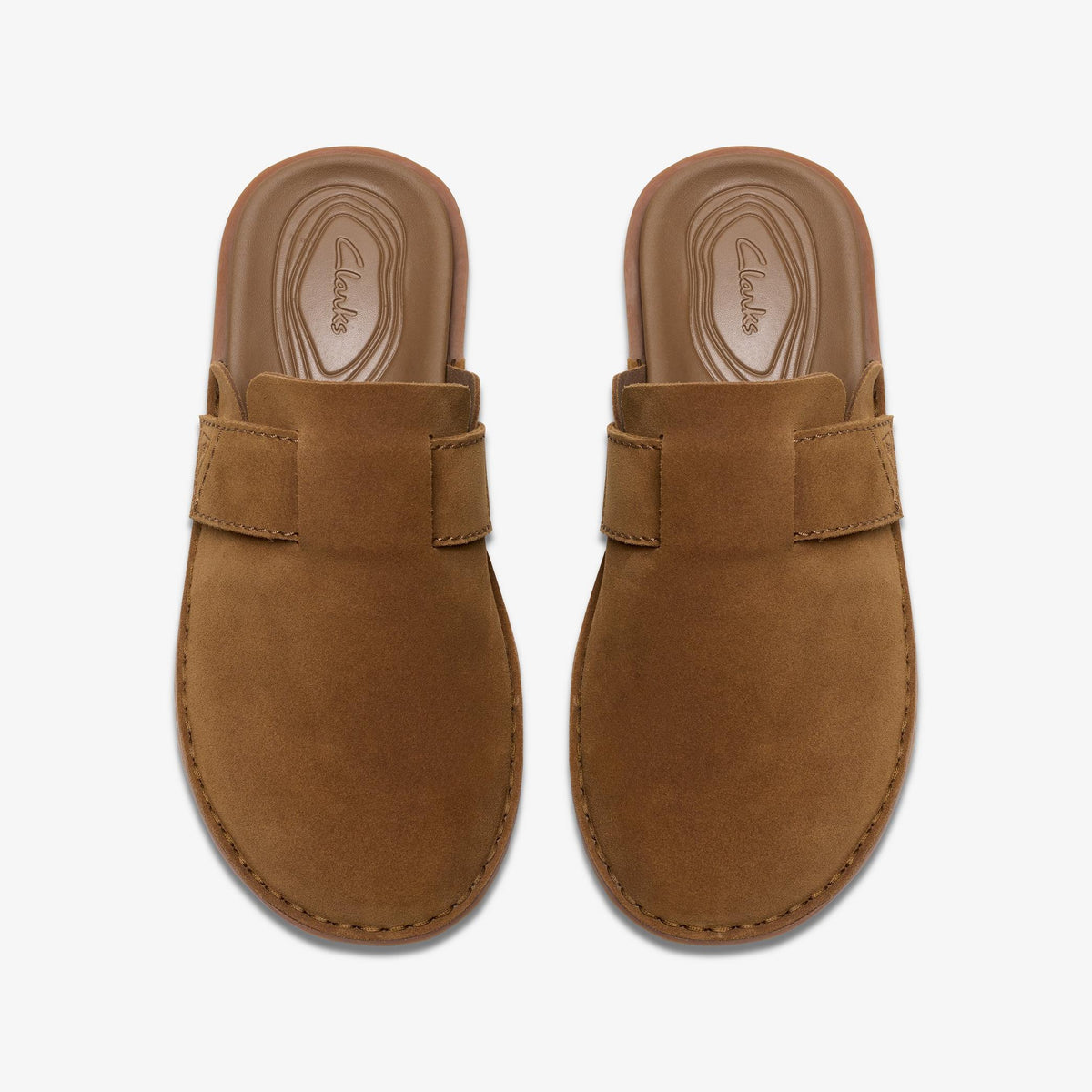 Clarks Litton Mule Men's Cola Suede 26176574 — top view