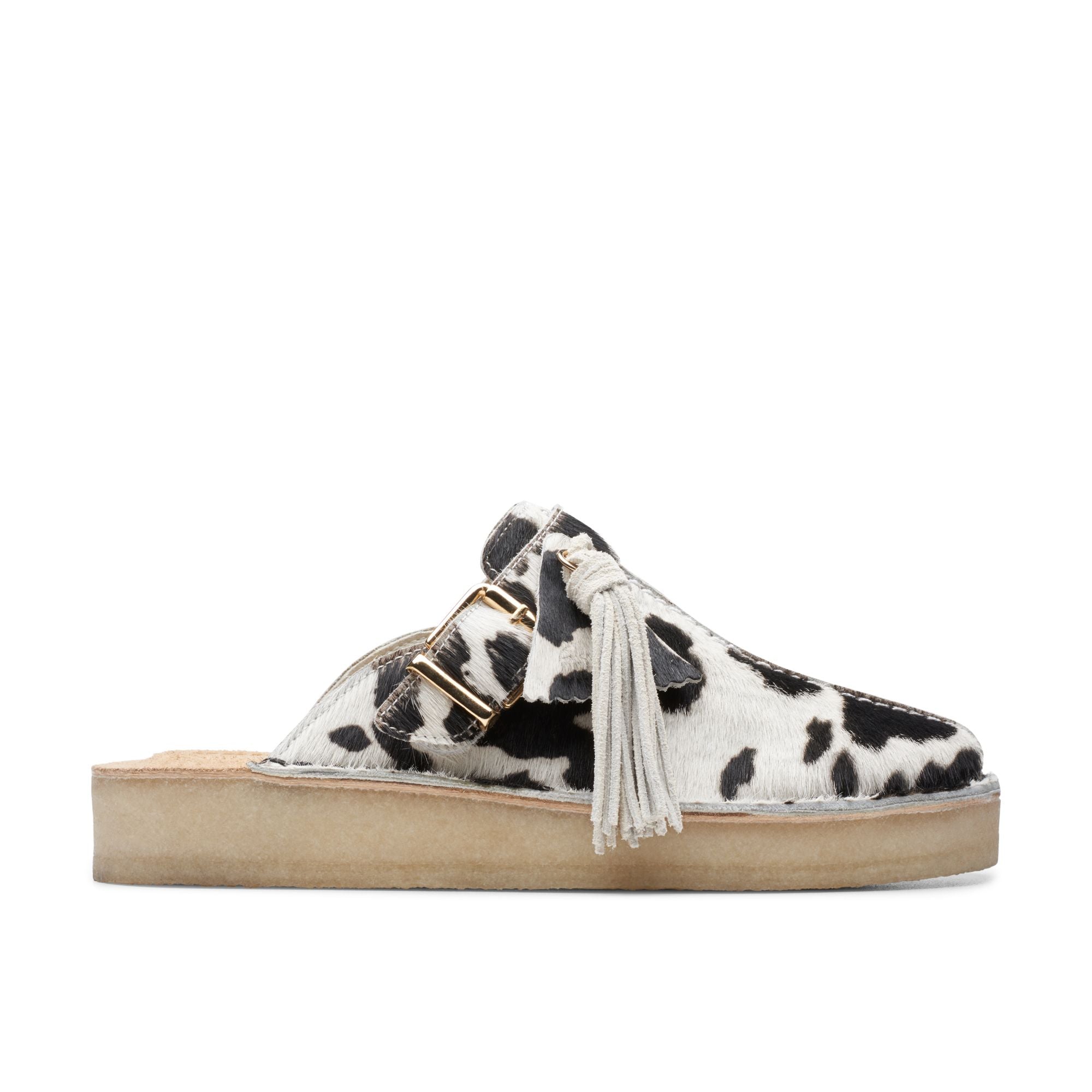 [26176671] WOMENS CLARKS TREK MULE COW PRINT HAIRON