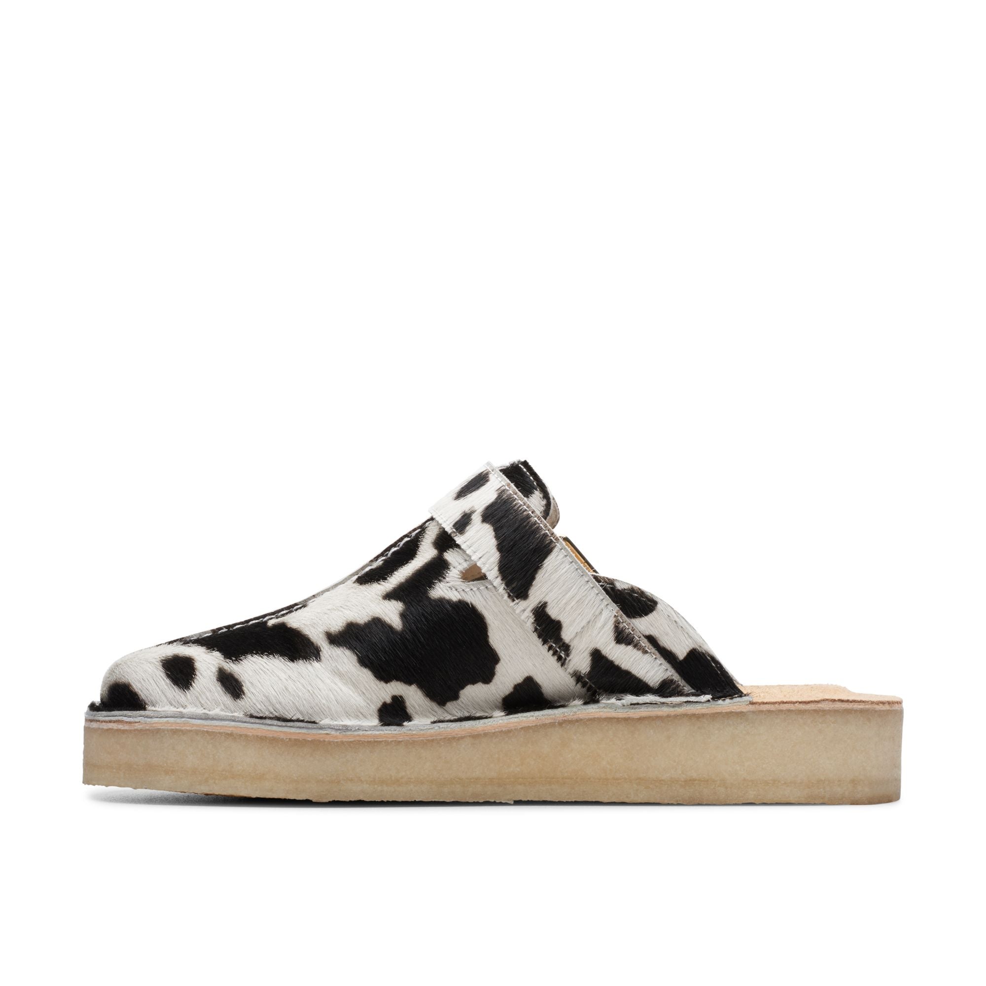 [26176671] WOMENS CLARKS TREK MULE COW PRINT HAIRON