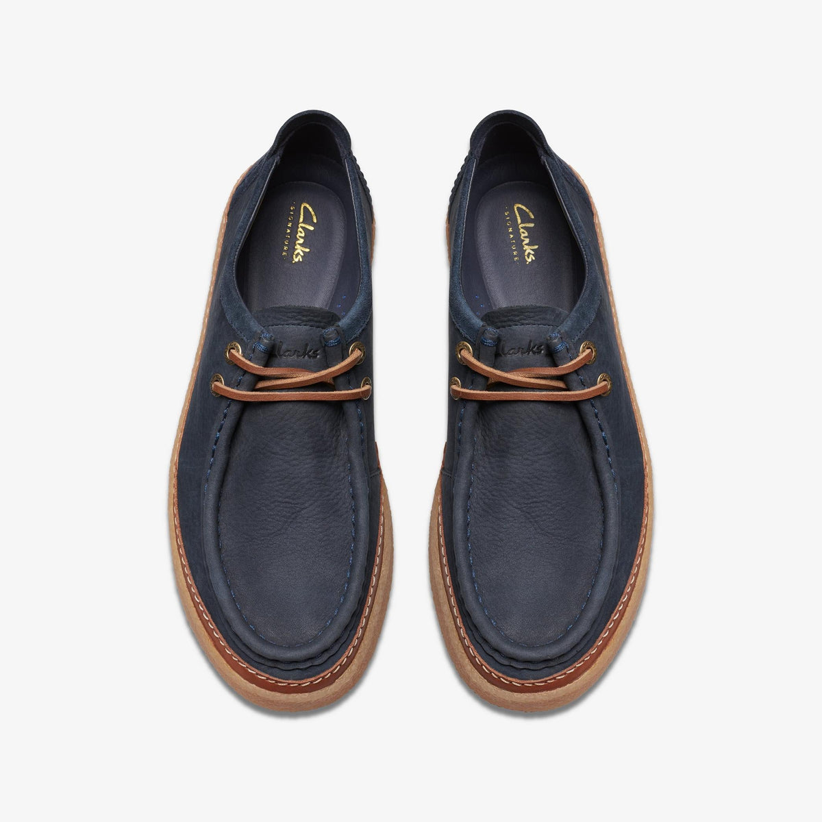 Clarks Clarkwood Moc Men's Navy Suede 26176871 — top view
