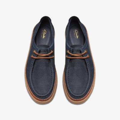 Clarks Clarkwood Moc Men's Navy Suede 26176871 — top view