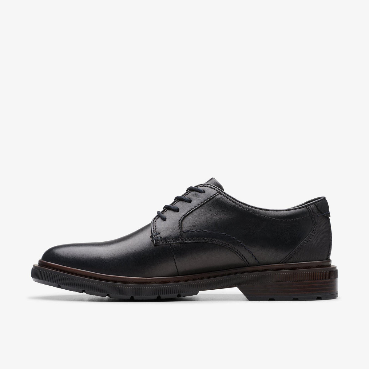 Clarks Burchill Derby Men's Black Leather 26176927 — side view