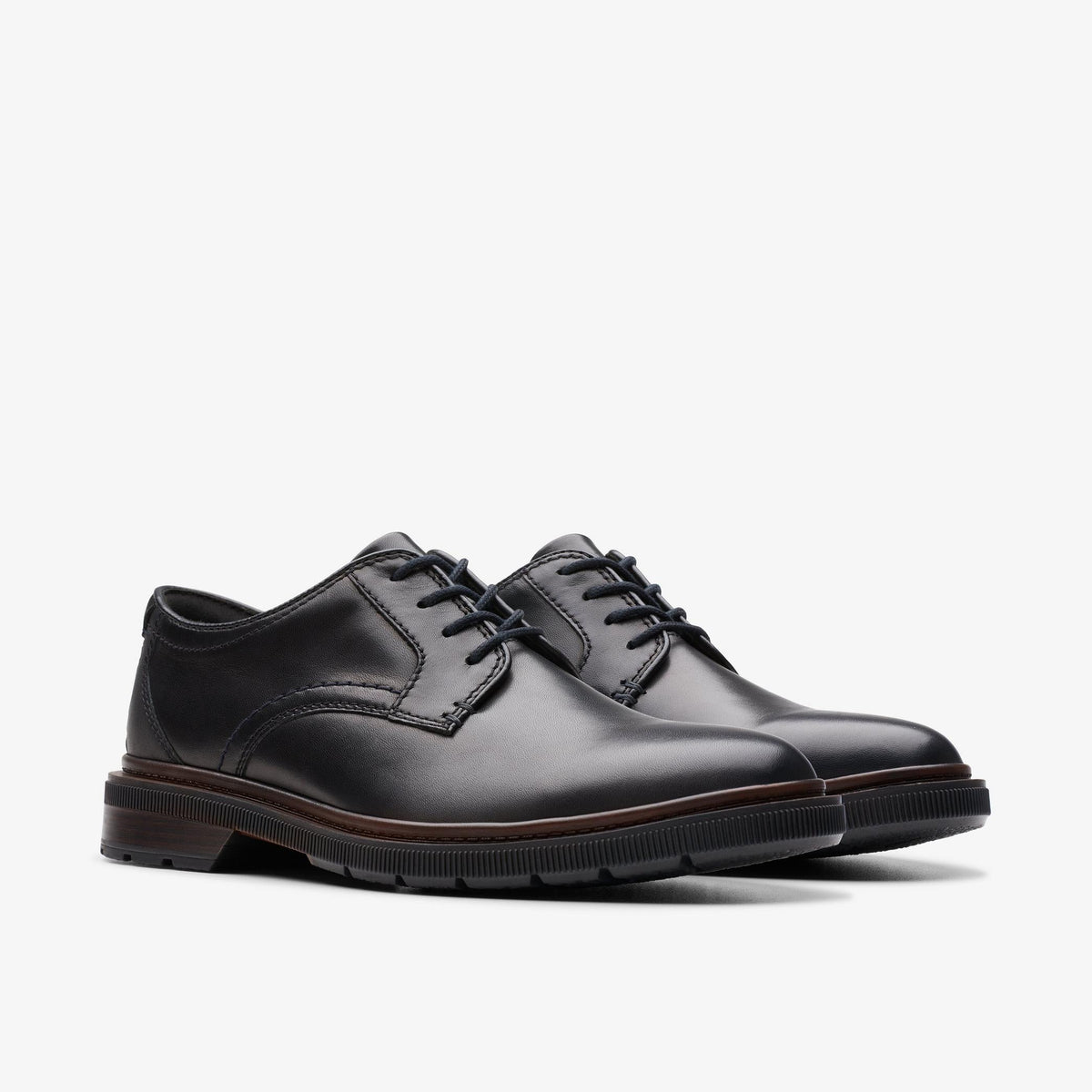 Clarks Burchill Derby Men's Black Leather 26176927 — sole view