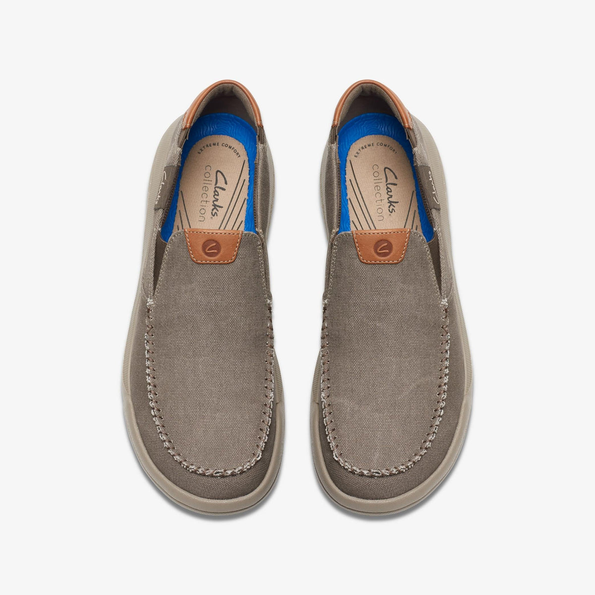 Clarks Driftlite Step Men's Taupe Canvas 26176941 — top view
