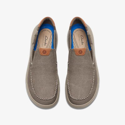 Clarks Driftlite Step Men's Taupe Canvas 26176941 — top view