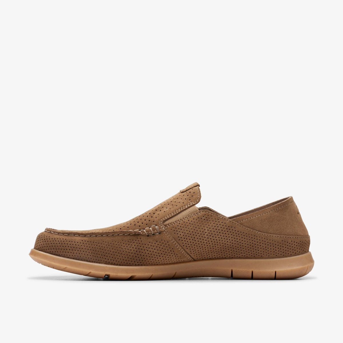 Clarks Flexway Easy Men's Light Tan Suede 26176948 — side view