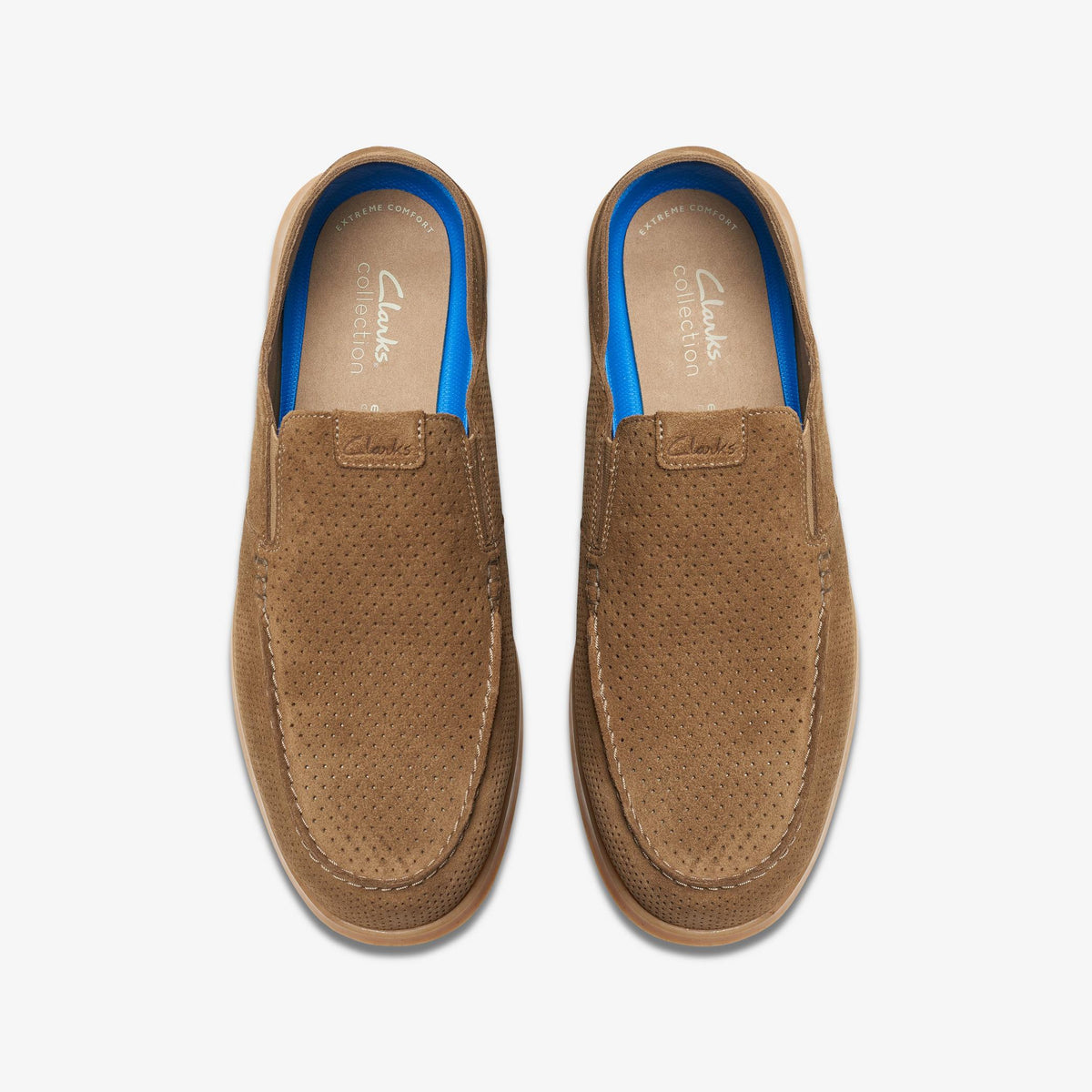 Clarks Flexway Easy Men's Light Tan Suede 26176948 — top view