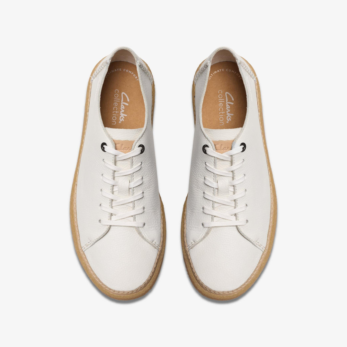 Clarks Oakpark Low Men's White Leather 26176967 — top view