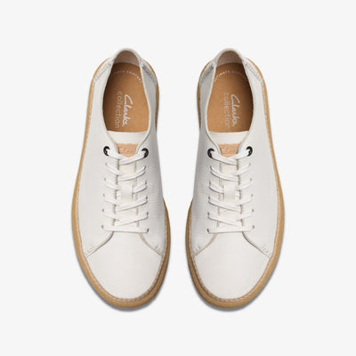 Clarks Oakpark Low Men's White Leather 26176967 — top view