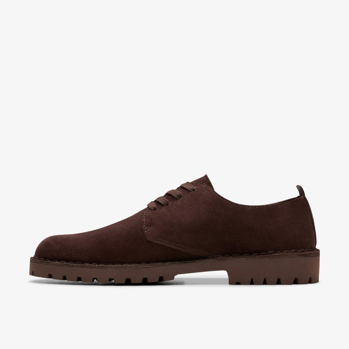 Clarks DESERT ROCK LO Men's Deep Brown Suede 26177798 — side view