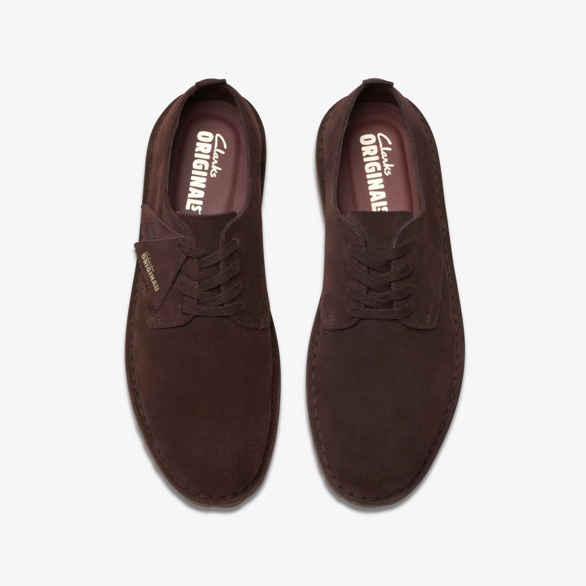 Clarks Originals Desert Rock Lo Men's Deep Brown Suede 26177798 — top view