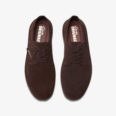 Clarks Originals Desert Rock Lo Men's Deep Brown Suede 26177798 — top view