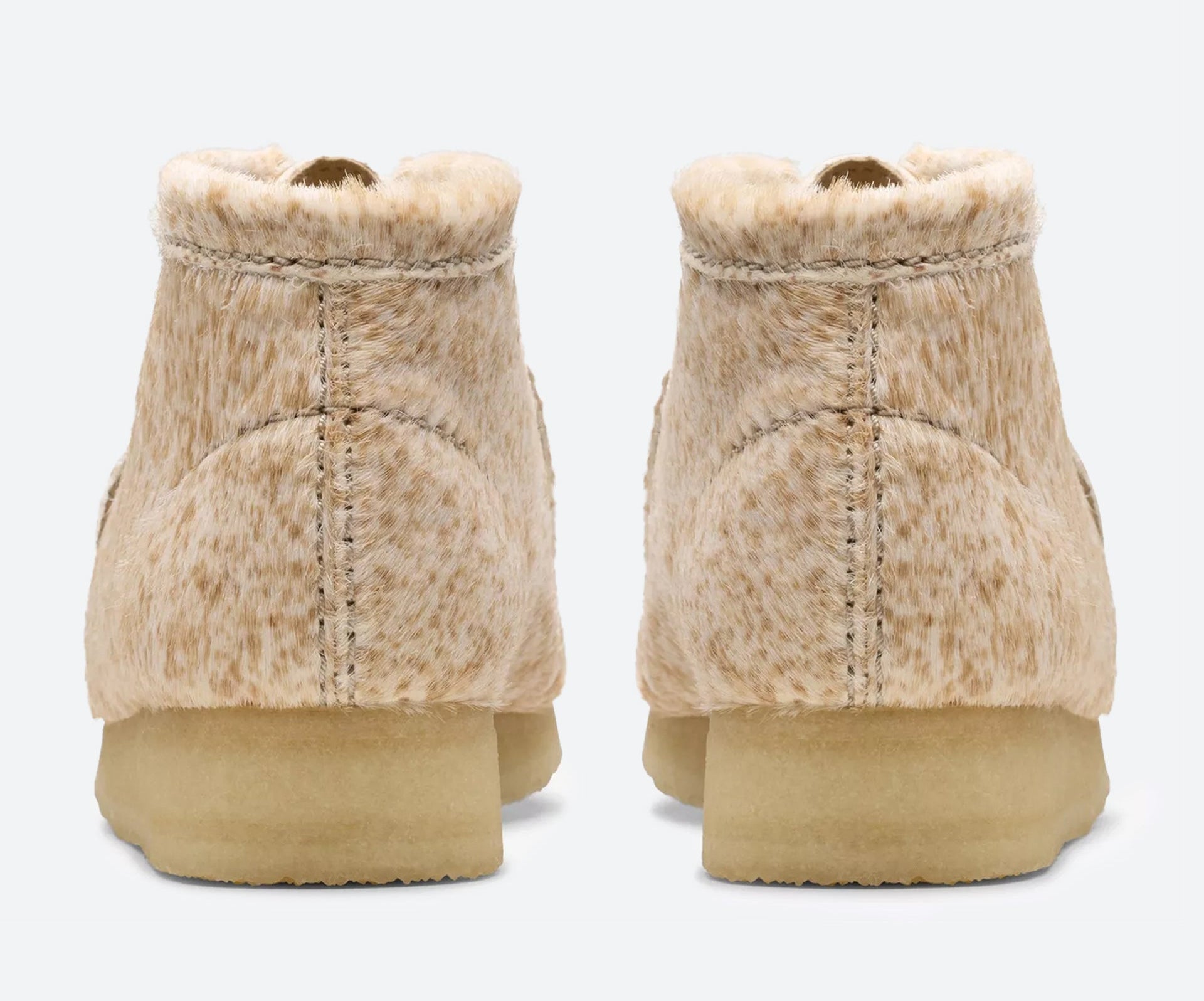 rubbersoled [26177866] WOMENS CLARKS WALLABEE BOOT SPECKLED HAIR ON back view