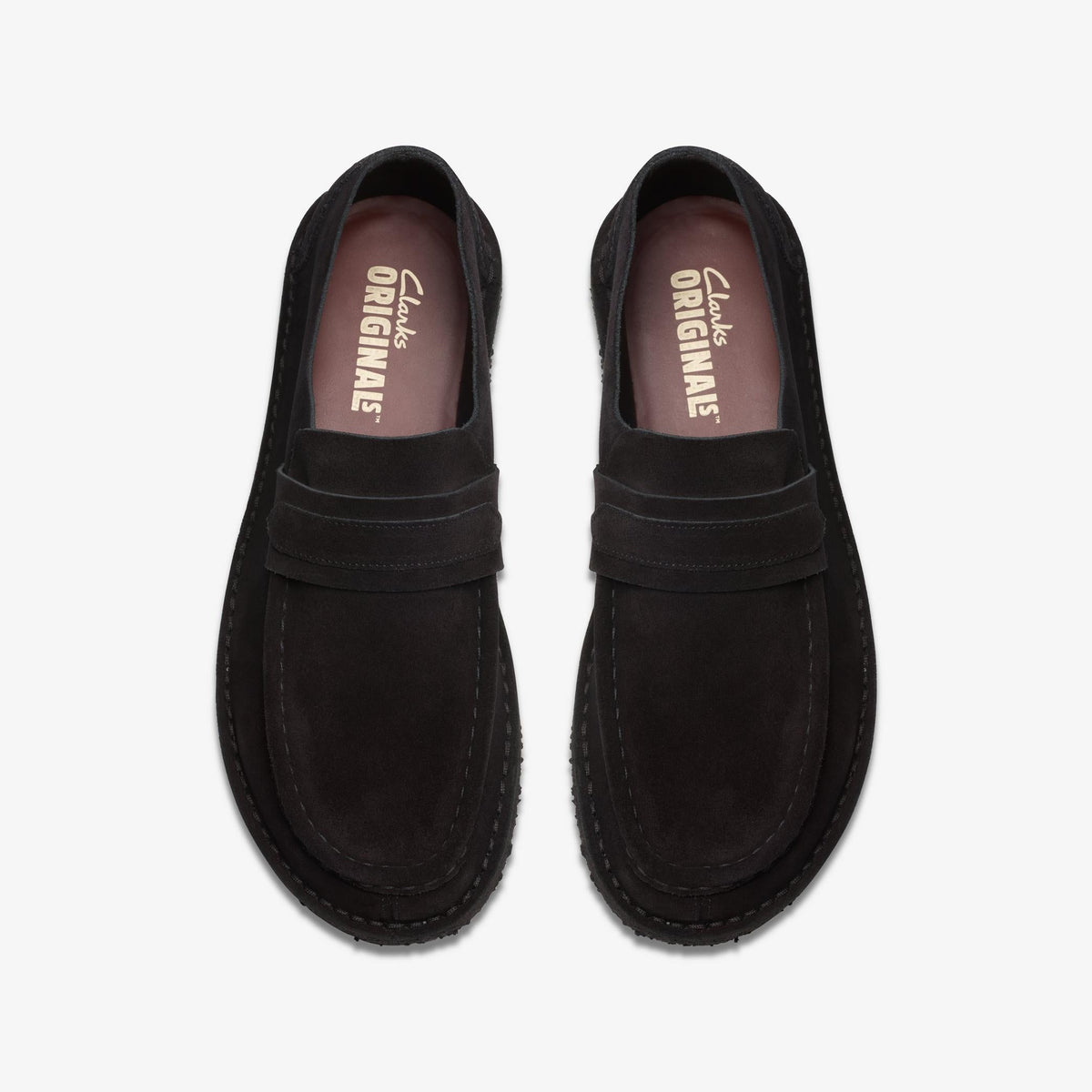 Clarks Originals Nomad Loafer Men's Black Suede 26178111 — top view