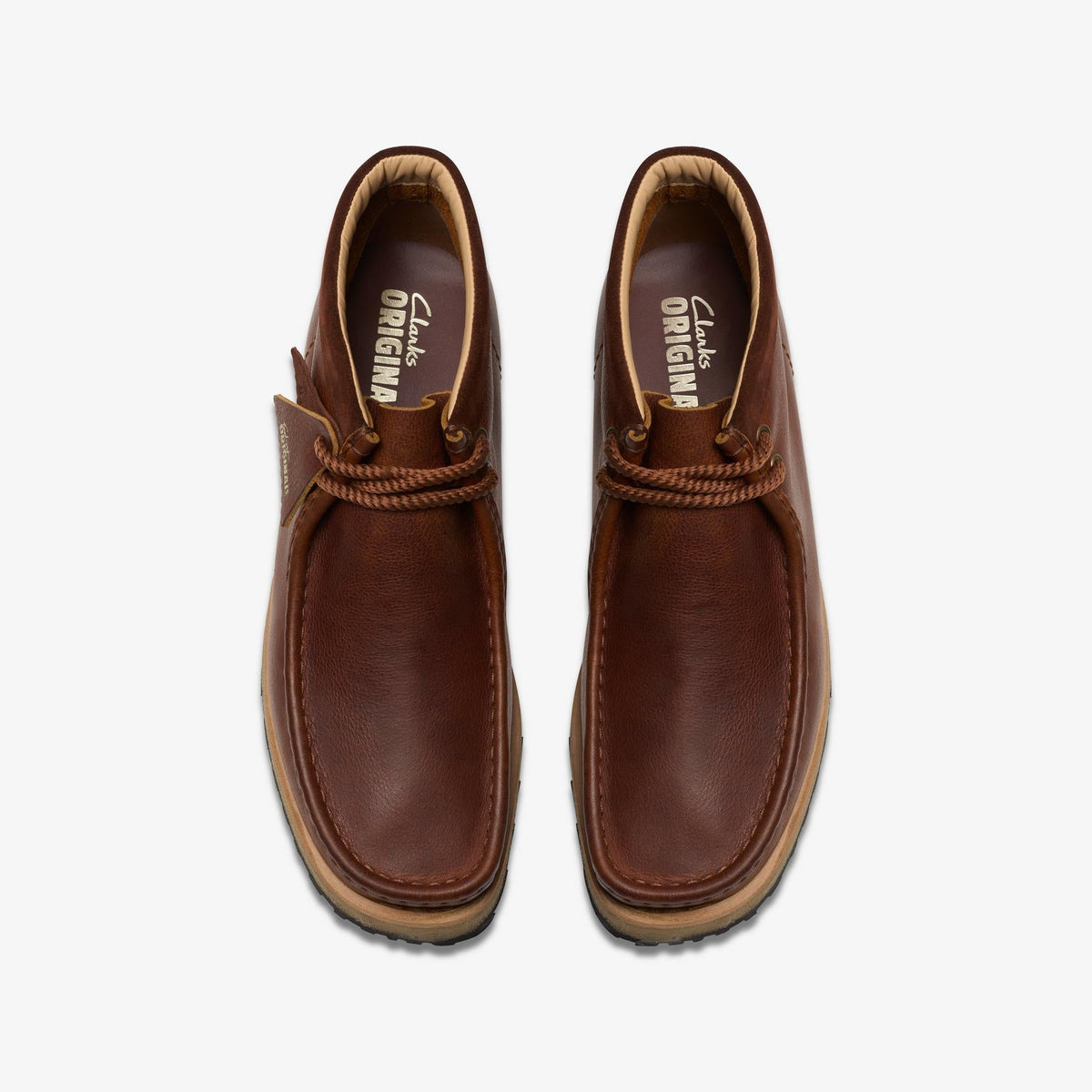 Clarks Originals Wallabee Scout Men's Dark Tan Leather 26178204 — top view