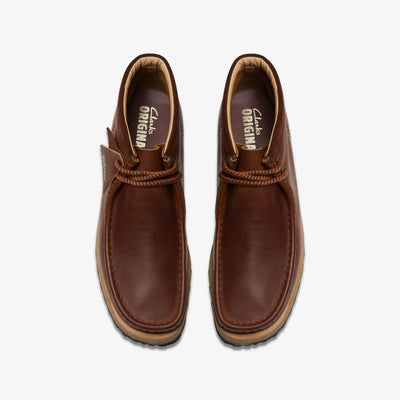 Clarks Originals Wallabee Scout Men's Dark Tan Leather 26178204 — top view