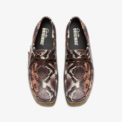 Clarks Originals Wallabee Men's Brown Snake Print 26178216 — top view