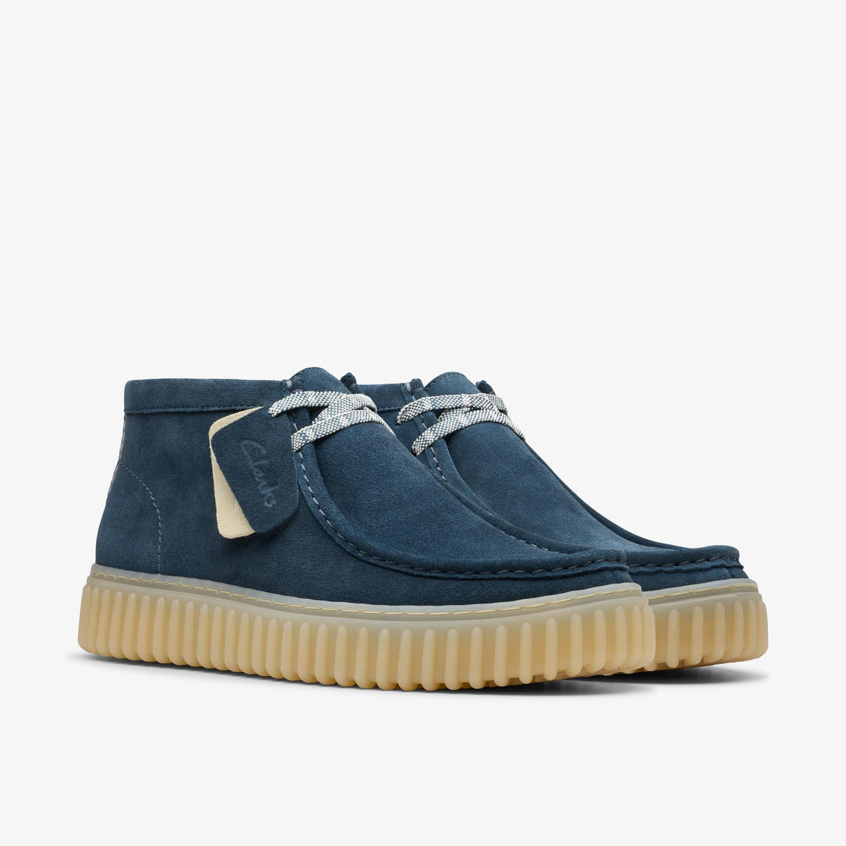 Clarks Torhill Hi Men's Blue Suede 26178265 — sole view