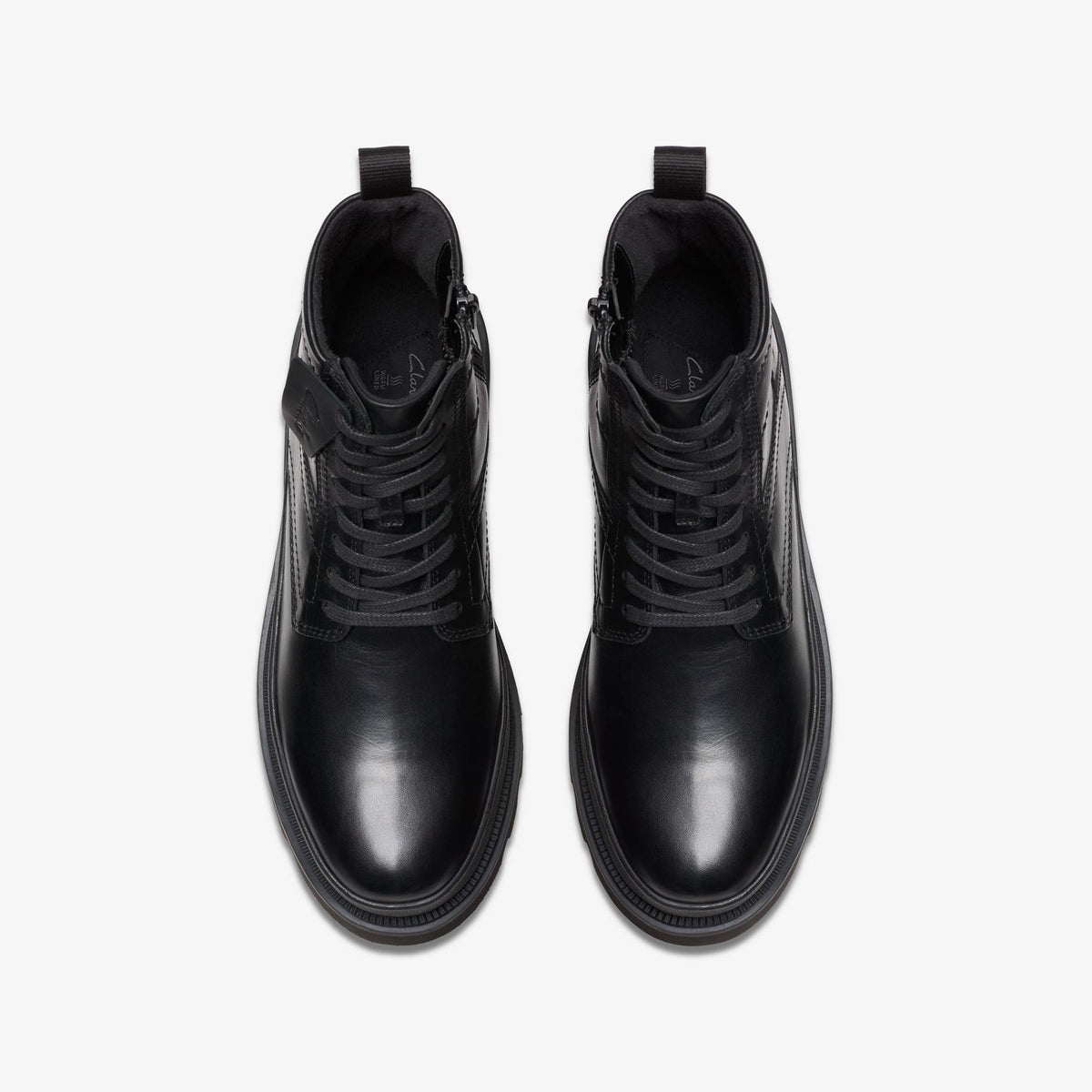 Clarks Badell Hi WP Men's Black With Lined Leather 26178485 — top view