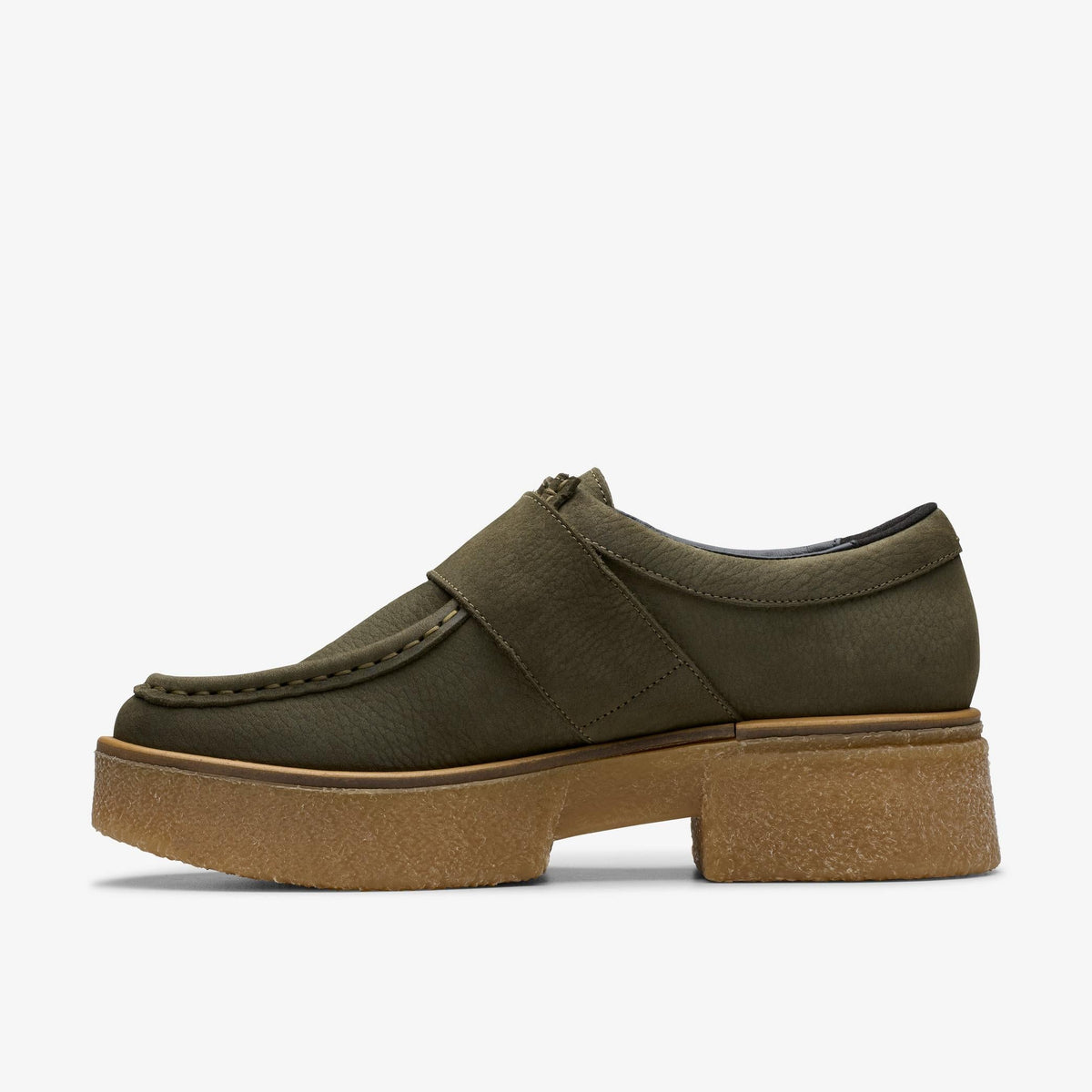 Clarks Linoso Monk Women's Dark Green Nubuck 26178679 — side view