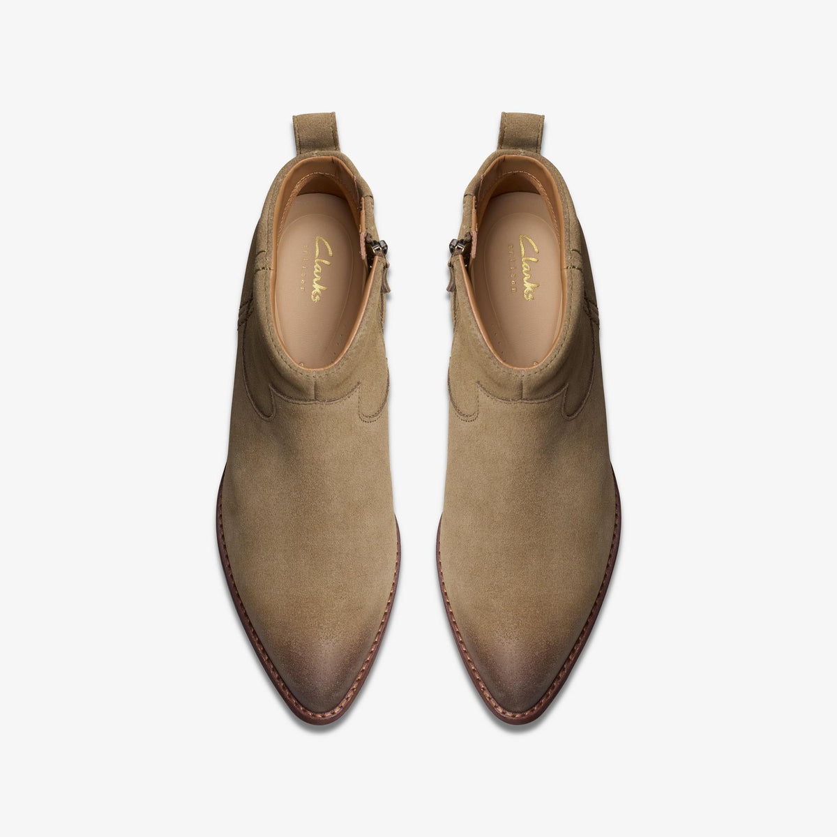 Clarks Morzine Sky Women's Dark Sand Suede 26178814 — top view