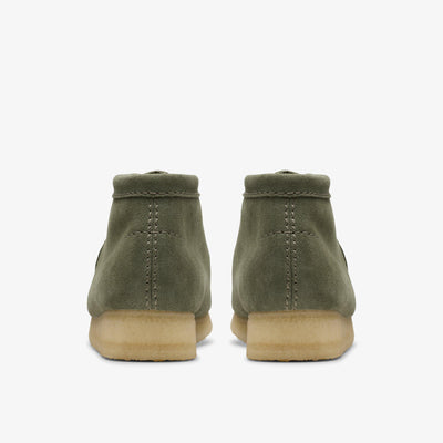 [26179160] WOMENS CLARKS WALLABEE BOOT KHAKI/GREEN SDE