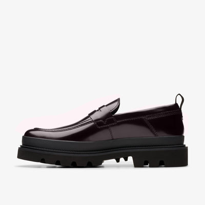 Clarks Badell Easy Men's Dark Burgundy Leather 26179235 — side view