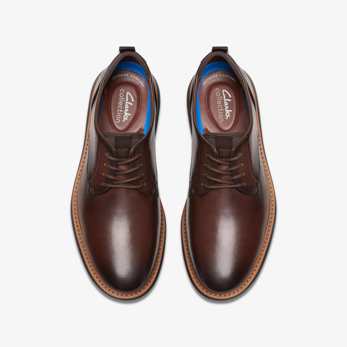Clarks Brantin Plain Men's Dark Brown 26179383 — top view
