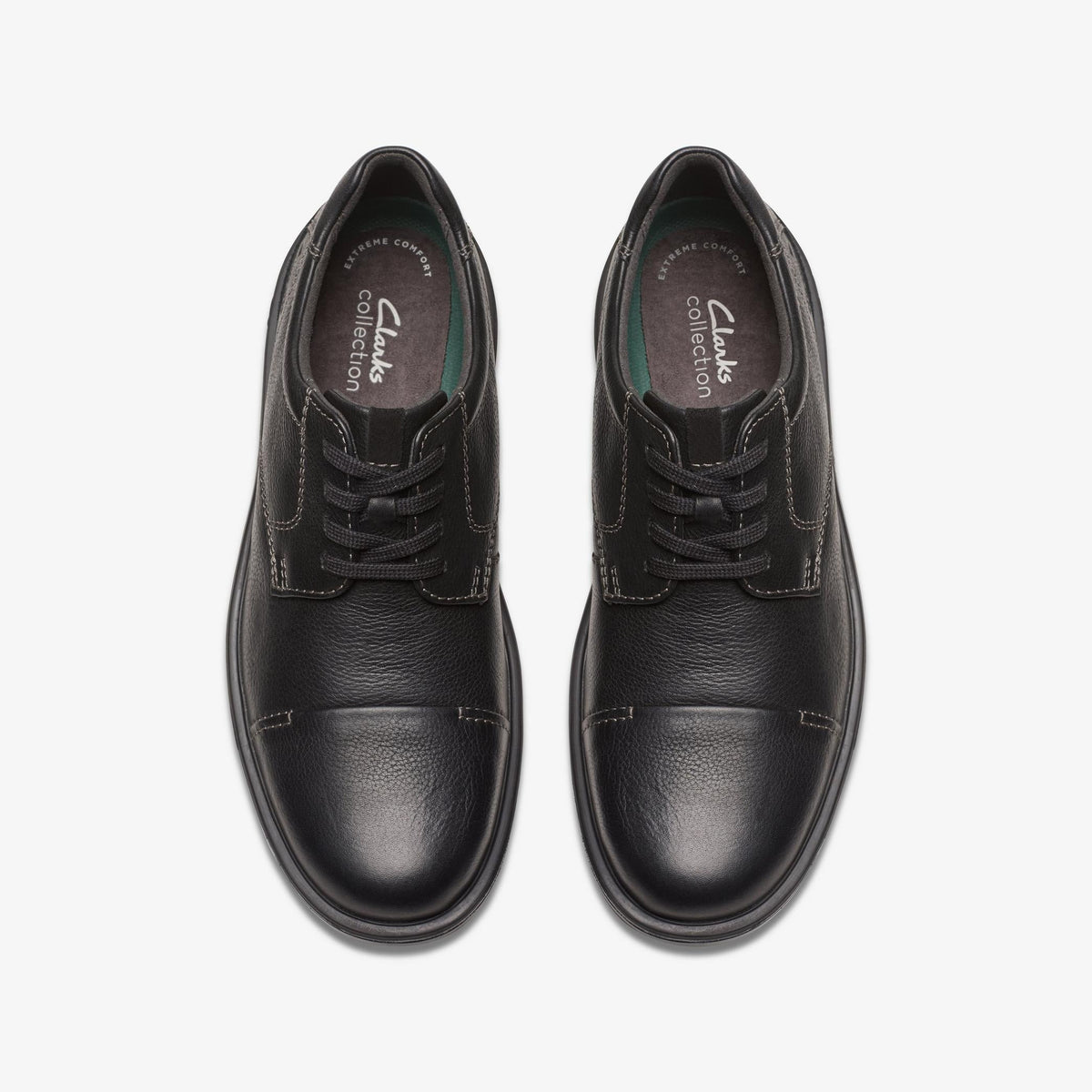 Clarks Originals Gessler Cap Men's Black Tumbled Leather 26179429 — top view