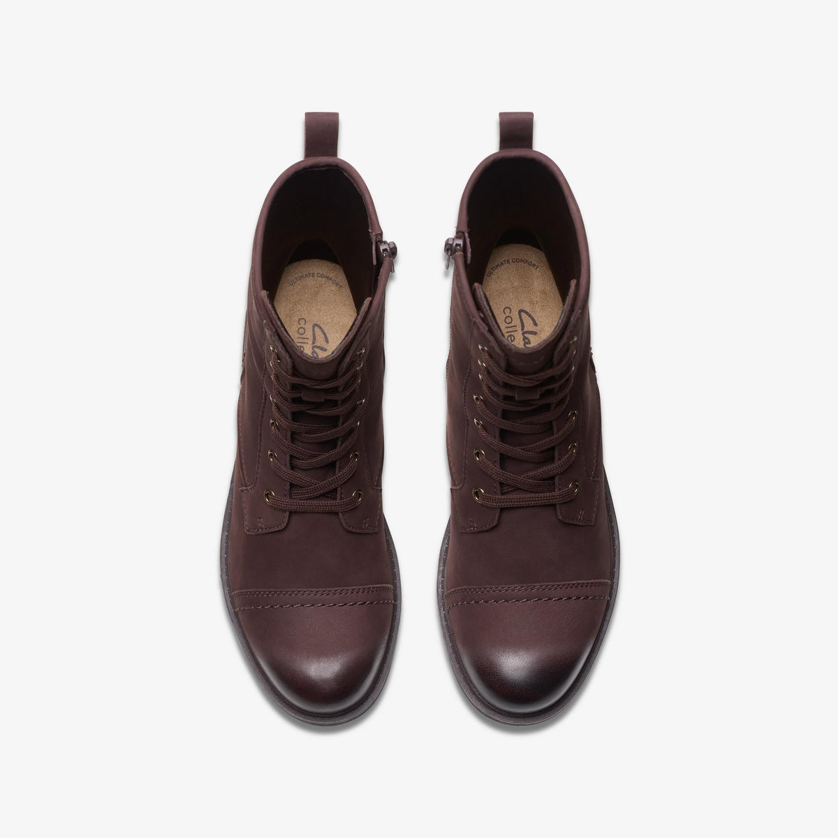 Clarks Hearth Maye Boot Women's Dark Brown , Nubuck 26179618 — top view
