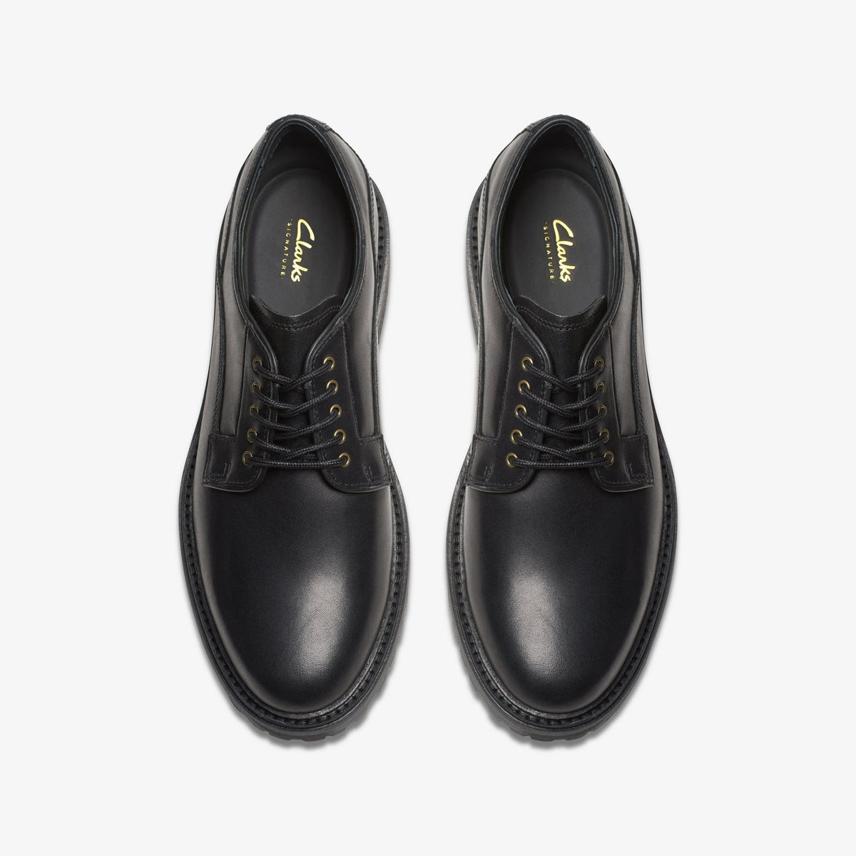 Clarks Clarkridge Lo Men's Black Leather 26179725 — top view