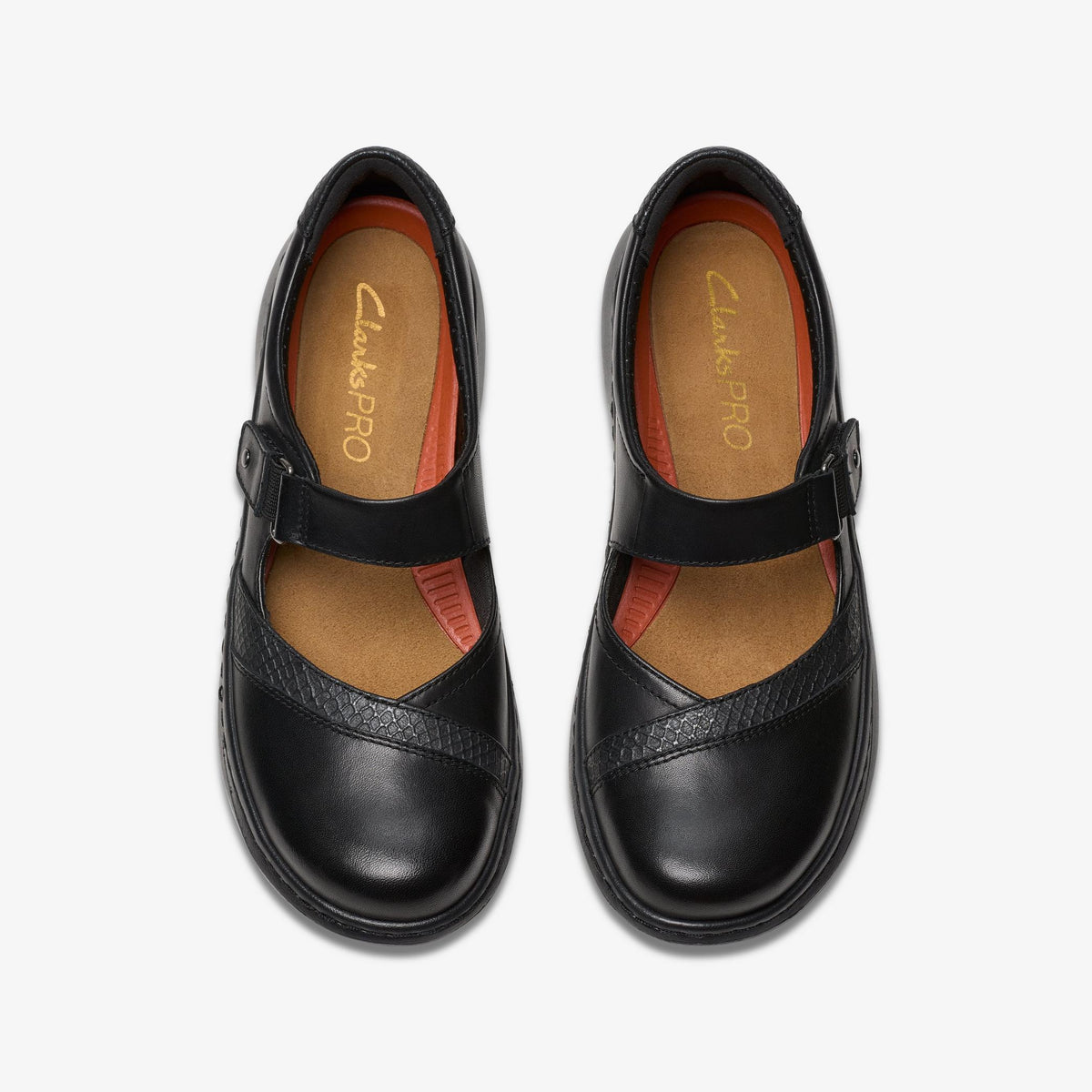 Clarks Clarkspro Pace Women's Black Leather 26179828 — top view