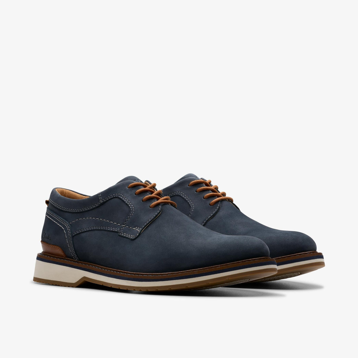 Clarks Monahan Plain Men's Navy Nubuck 26179978 — sole view