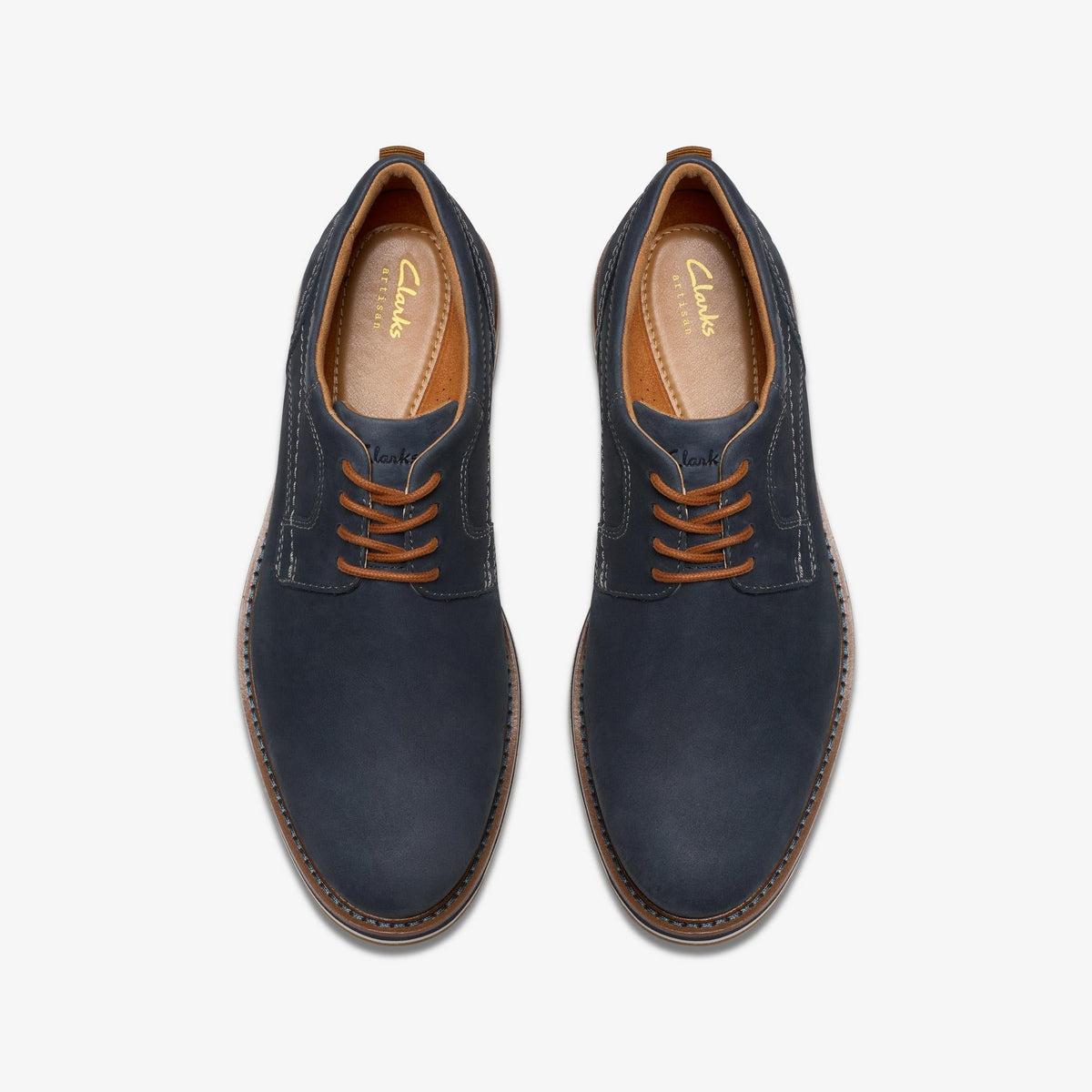 Clarks Monahan Plain Men's Navy Nubuck 26179978 — top view
