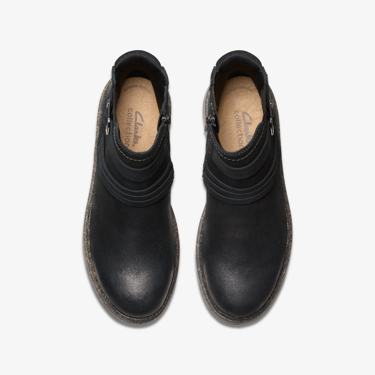 Clarks Noralyn Strap Women's Black Suede 26180099 — top view