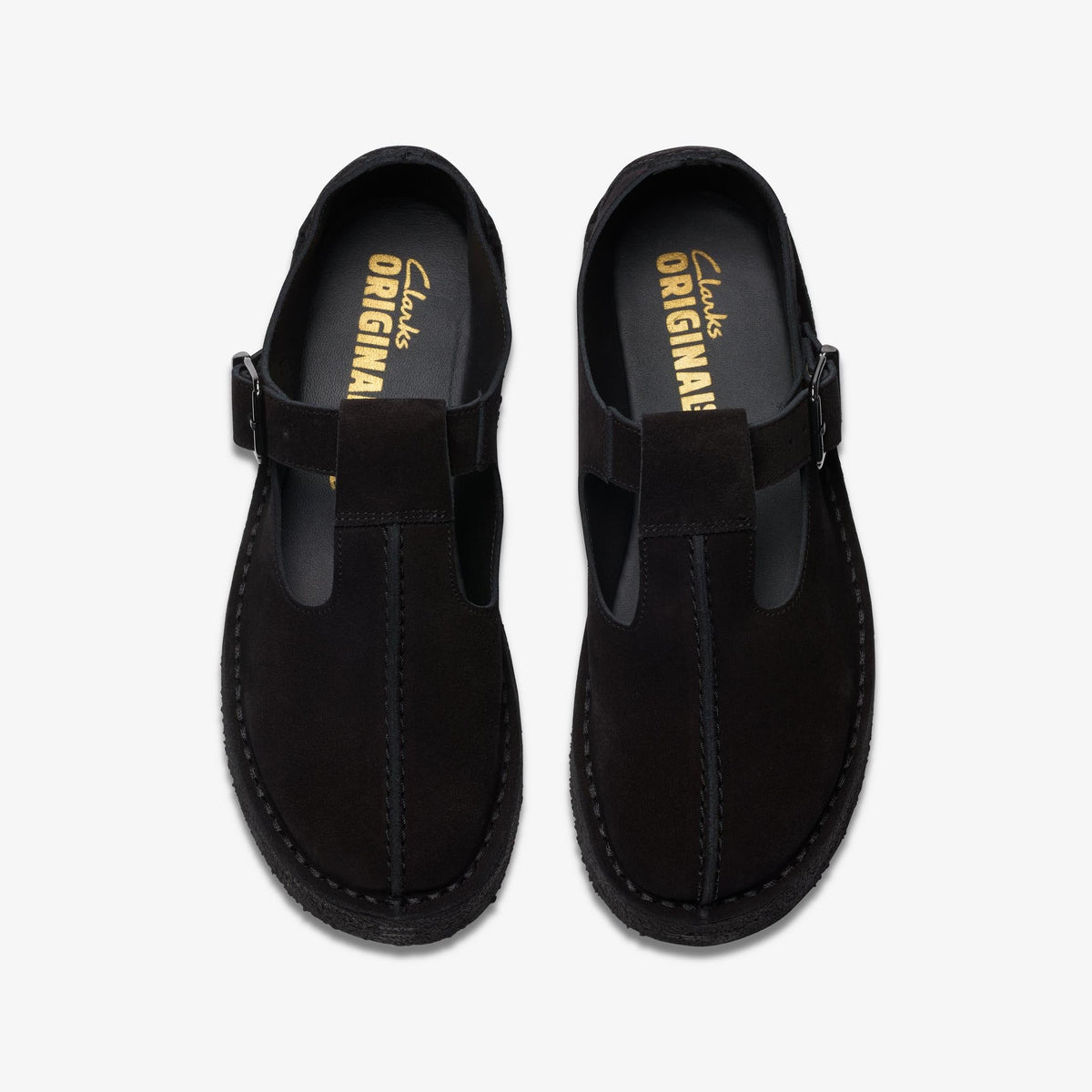 Clarks TREKWEDGE TBAR Women's Black Suede 26180222 — top view