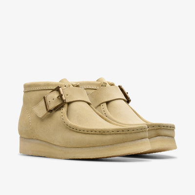 Clarks Wallabt Buckle Women's Maple Sued Shoes