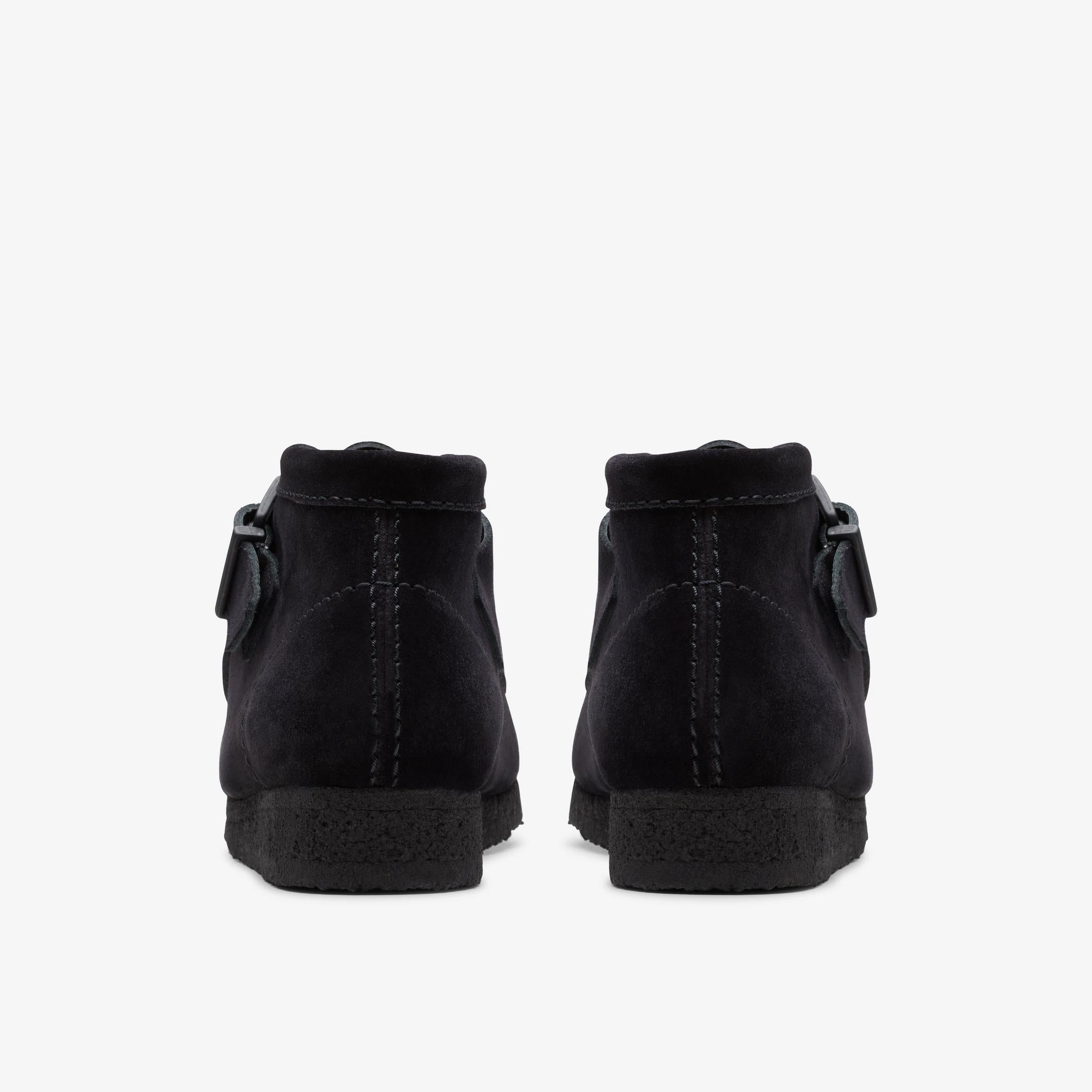 Clarks Wallabt Buckle Women's Black Suede Shoes