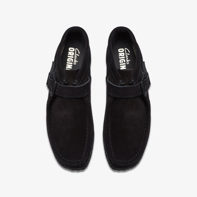Clarks Wallabt Buckle Women's Black Suede Shoes