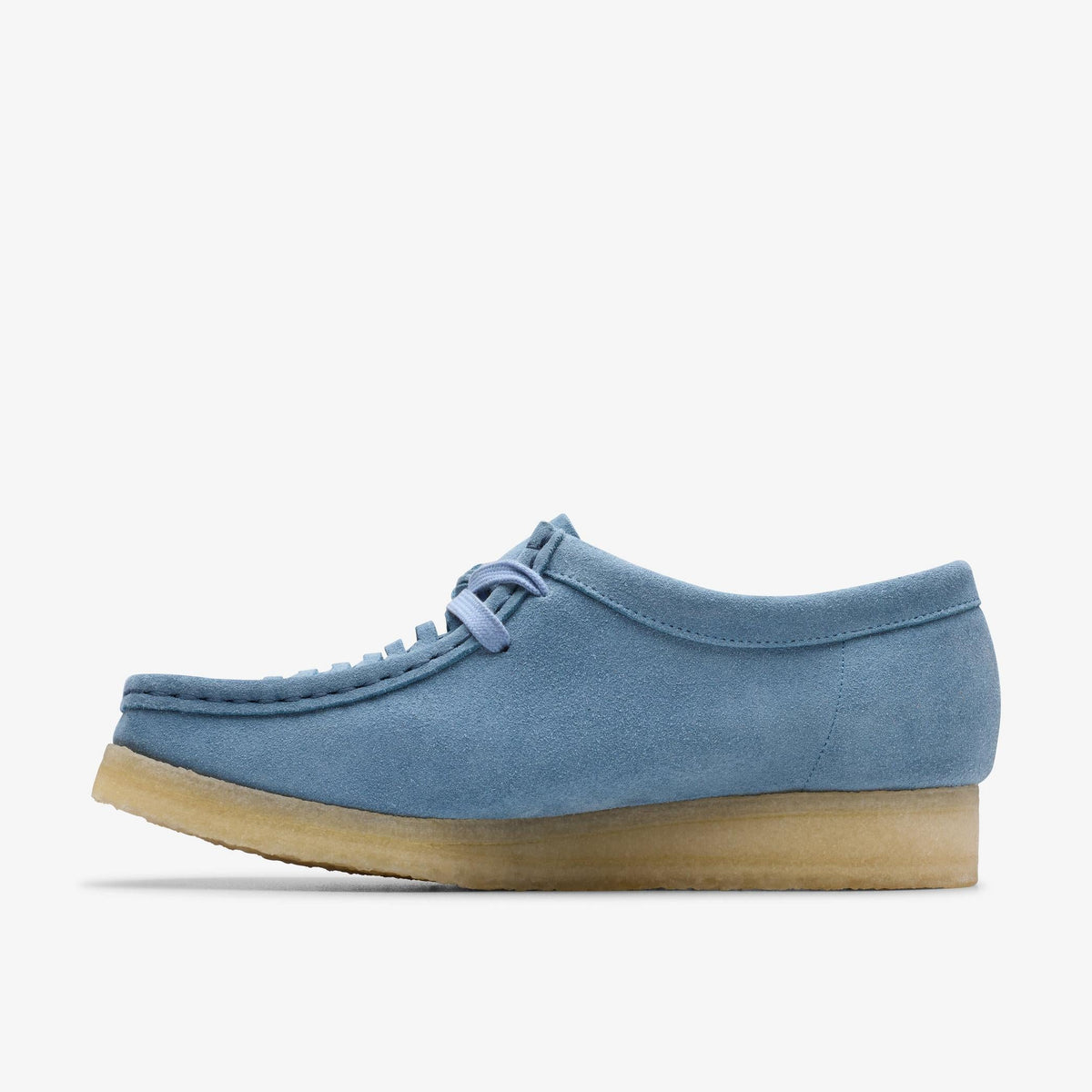 Clarks Originals Wallabee Weave Women's Powder Blue Suede 26180614 — side view