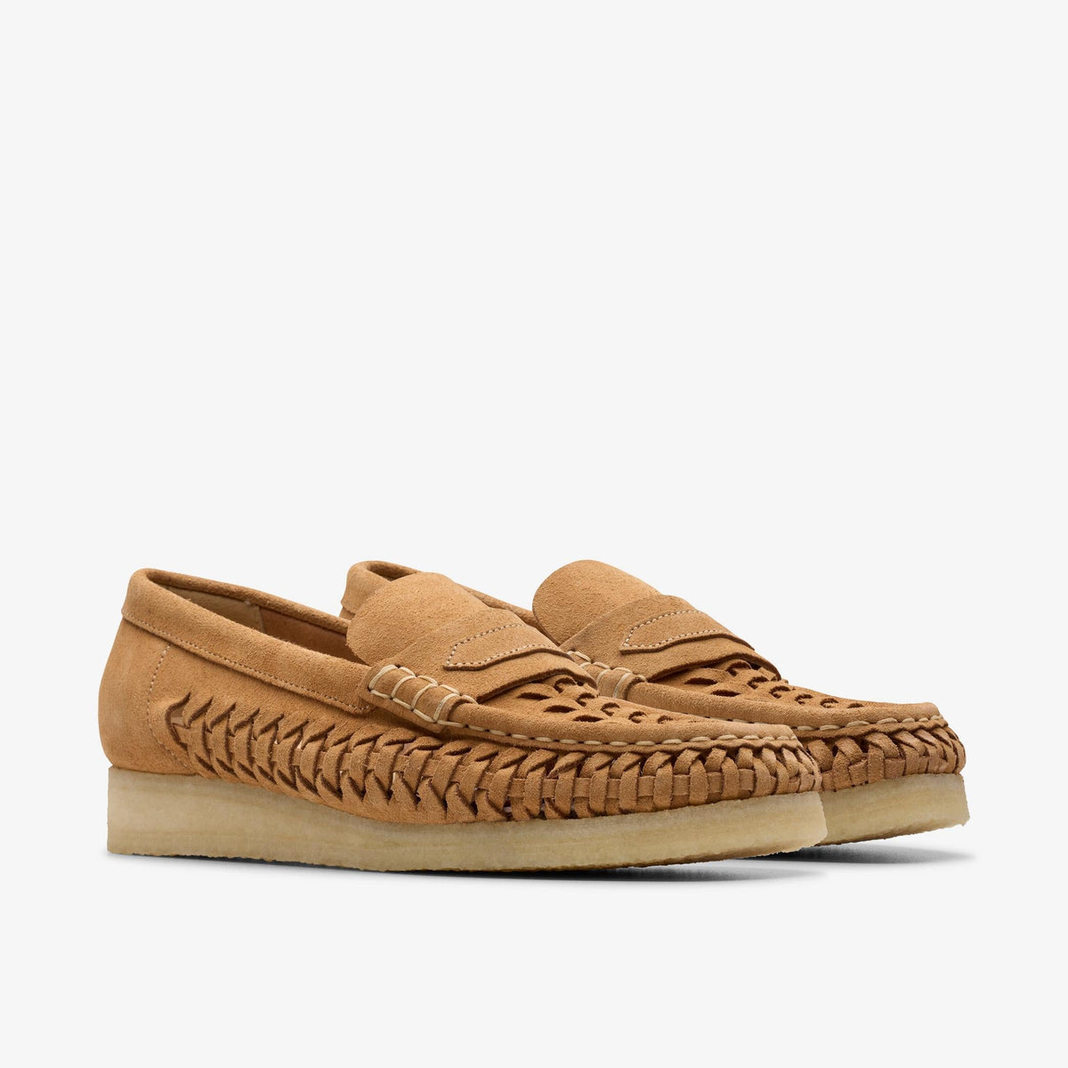 Clarks Originals Wallabee Loafer Weave Women's Tan Suede 26180623 — sole view