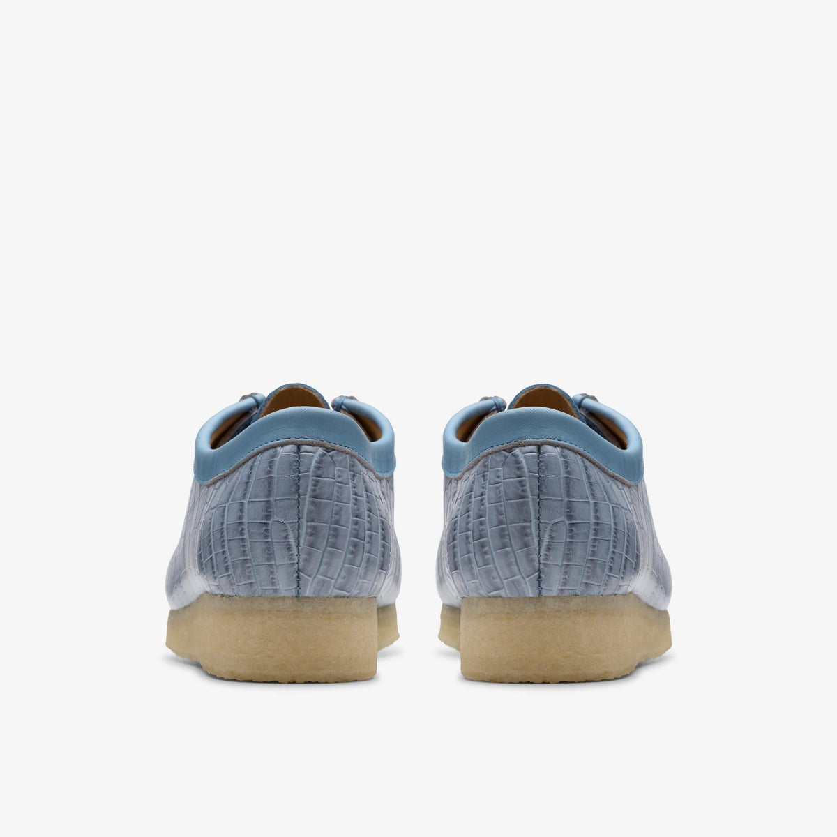 Clarks Originals Wallabee Women's Powder Blue Croc 26180681 — detail view